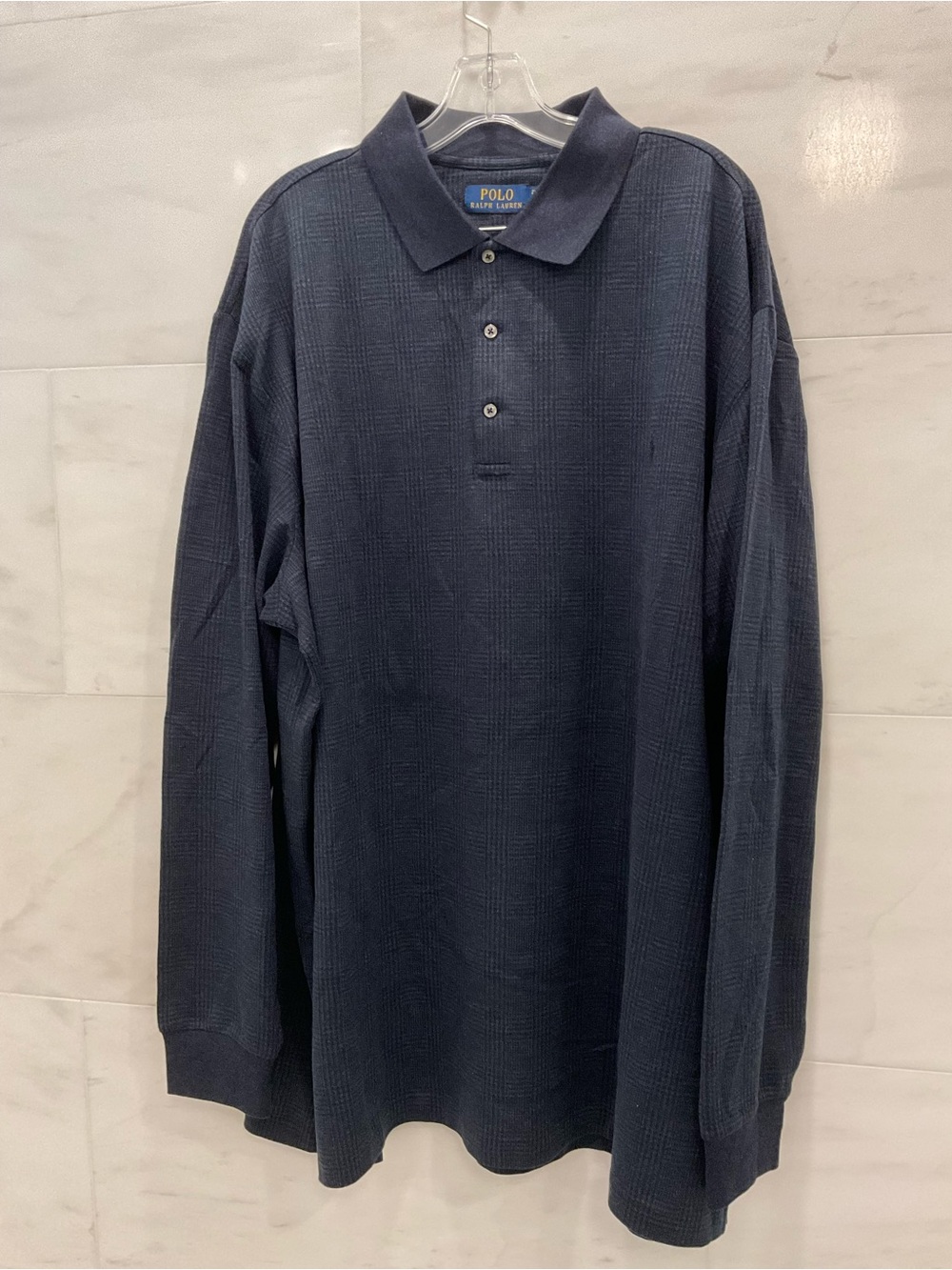 Polo Ralph Lauren Big & Tall Blue GLEN PLAID Long Sleeve Collared Shirt 2LT W15